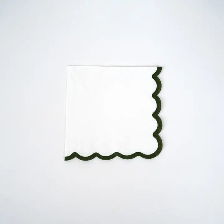 Holiday Colors Scallop Cocktail Napkins