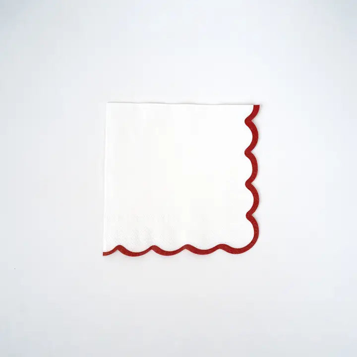 Holiday Colors Scallop Cocktail Napkins