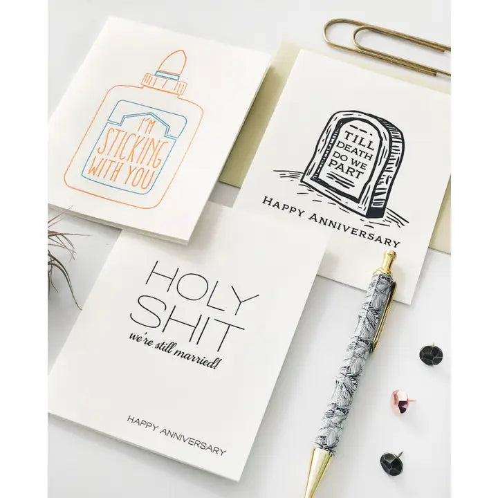 Holy Shit Anniversary - Letterpress Anniversary Card