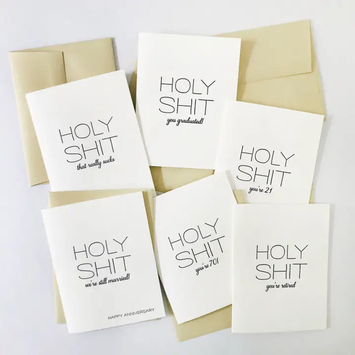 Holy Shit Anniversary - Letterpress Anniversary Card