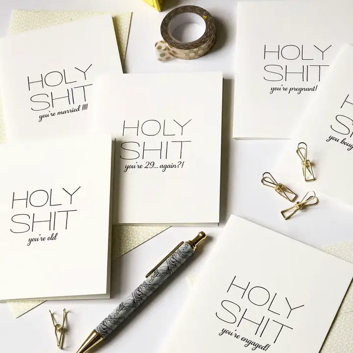 Holy Shit Anniversary - Letterpress Anniversary Card