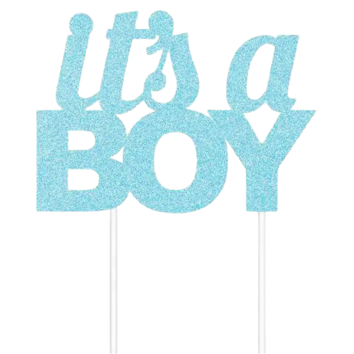 Blue Glitter "It's a Boy" Cake Topper