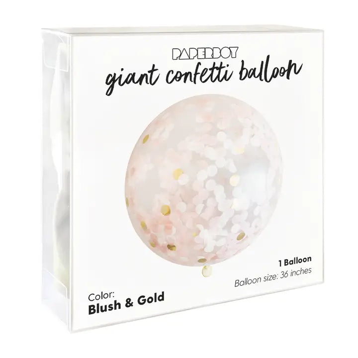 Jumbo Confetti Balloon - Blush & Gold