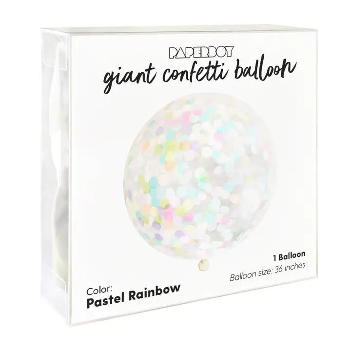 Jumbo Confetti Balloon - Pastel Rainbow