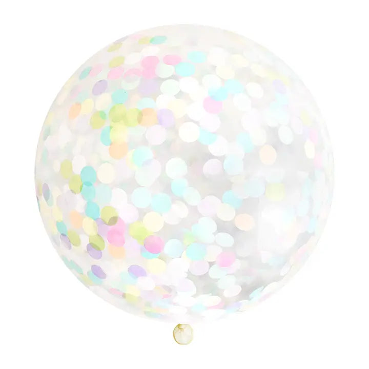 Jumbo Confetti Balloon - Pastel Rainbow