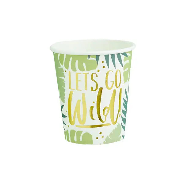 White and Green "Let's Go Wild" Cups