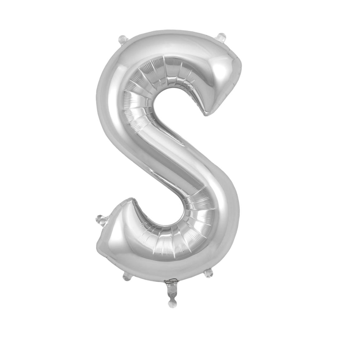 Silver Letter A - Z Foil Balloon, 34 in