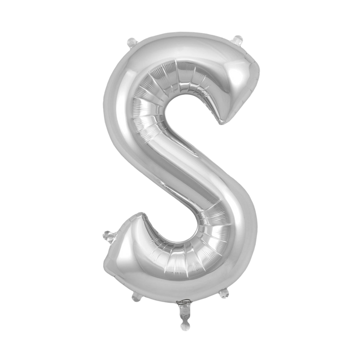 Silver Letter A - Z Foil Balloon, 34 in