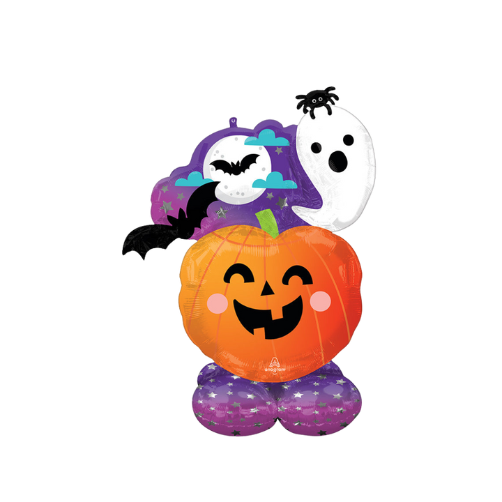 Life-Size Jack-o'-Lantern and Ghost Foil Balloon, Giant