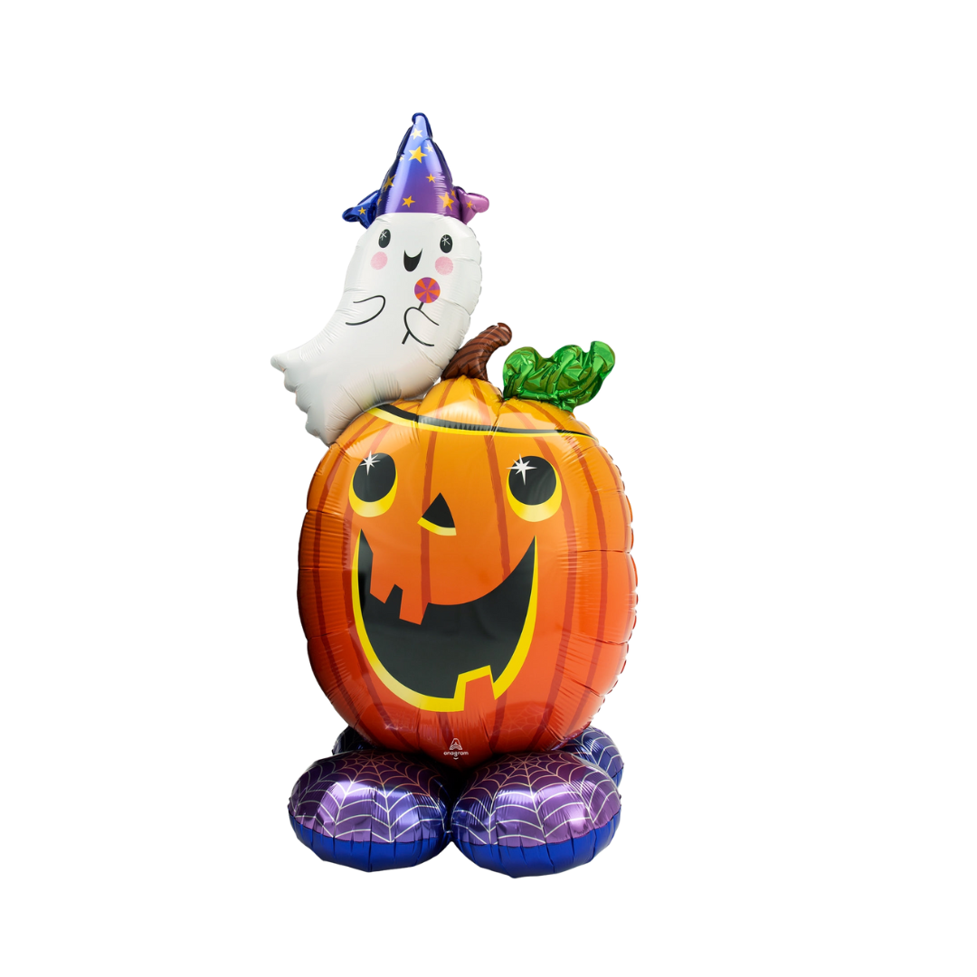 Life-Size Pumpkin Ghost Foil Balloon - Giant