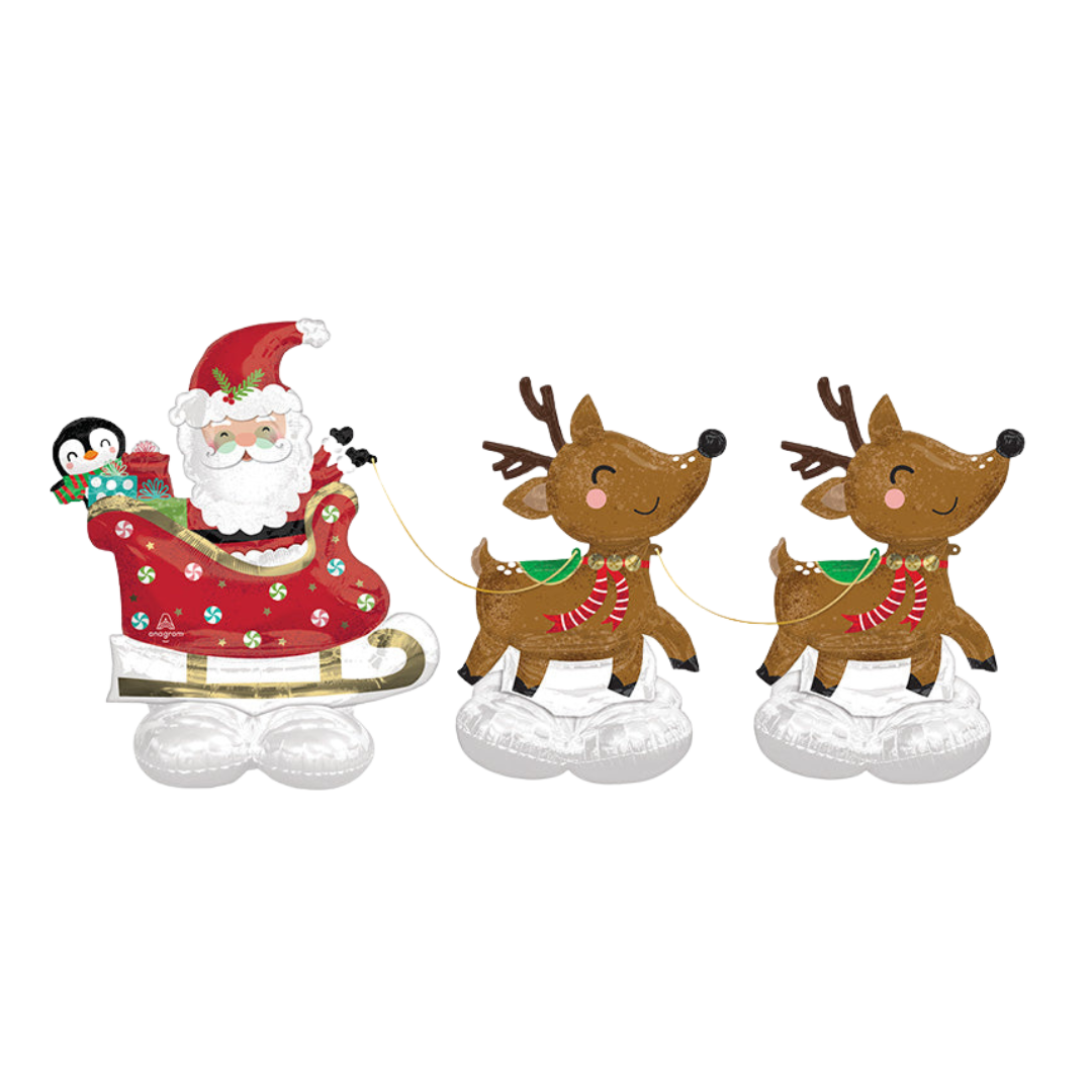 Life-Size Santa and Reindeer Foil Balloon, Giant