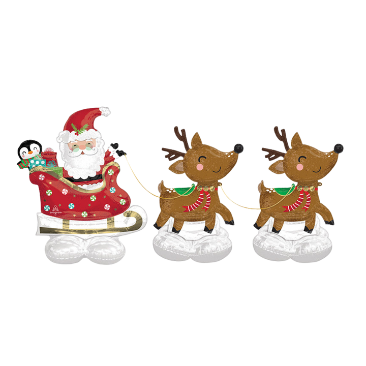 Life-Size Santa and Reindeer Foil Balloon, Giant