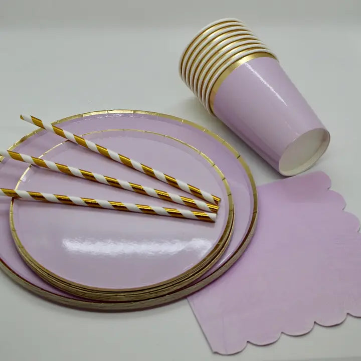 Light Purple Paper Plates - Set of 8 - 2 Size Options