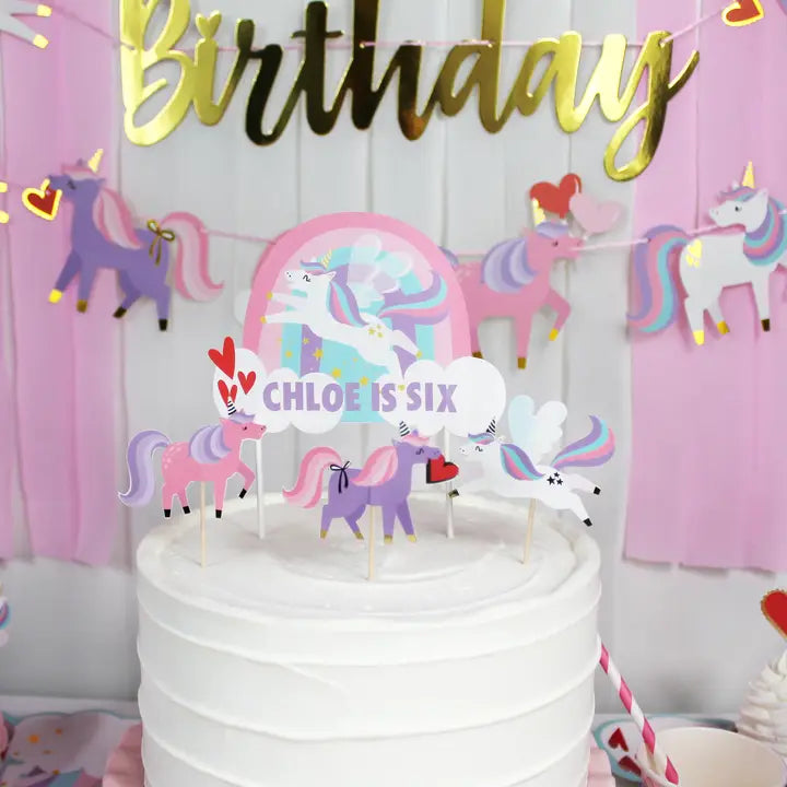 Pastel Magical Unicorn Cupcake Toppers