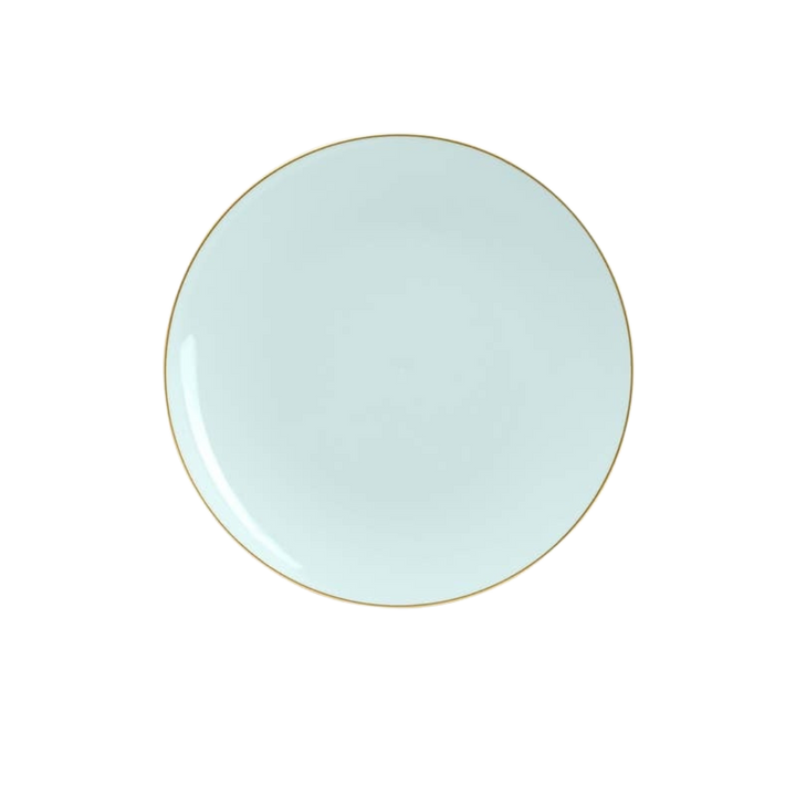 Mint Gold Rimmed Plastic Plates - 2 Sizes