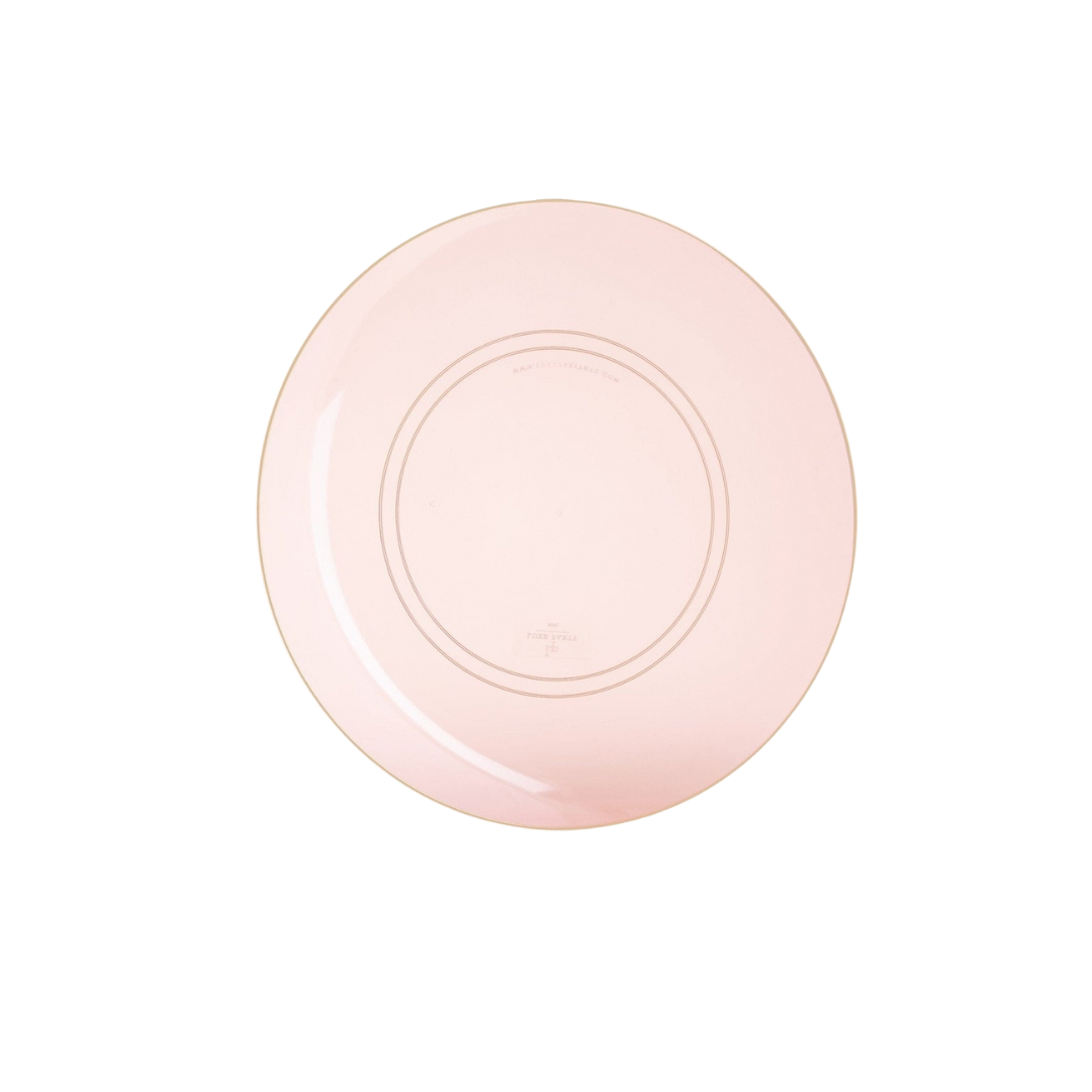 Transparent Rose Gold Rimmed Plastic Plates - 2 Sizes