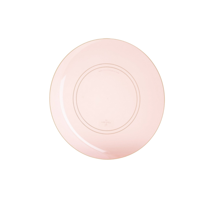 Transparent Rose Gold Rimmed Plastic Plates - 2 Sizes