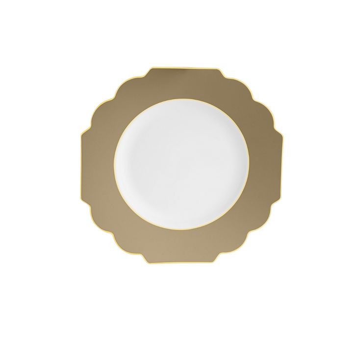 Gold Scalloped Gold Rimmed Plastic Plates - 2 Sizes