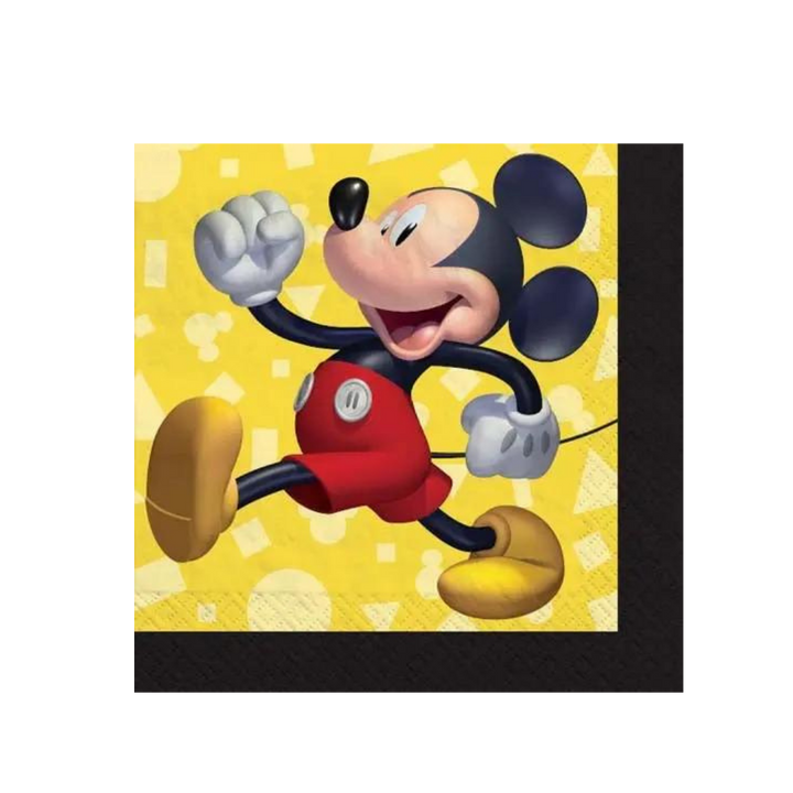 Yellow and Black Mickey Mouse Forever Cocktail Napkins