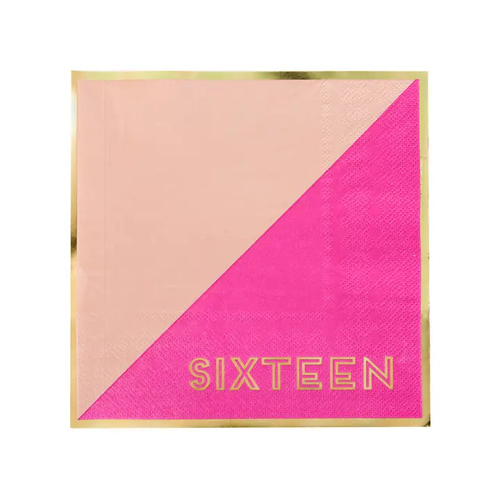 Milestone Sweet "Sixteen" Large Napkins - 16 Pk.