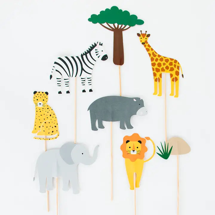 Mini safari cake toppers