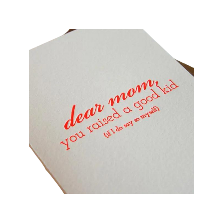 Mom Kid - Letterpress Mother's Day Greeting Card