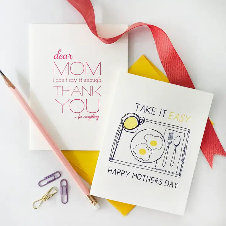 Mom Thanks - Letterpress Mother's Day Greeting Card