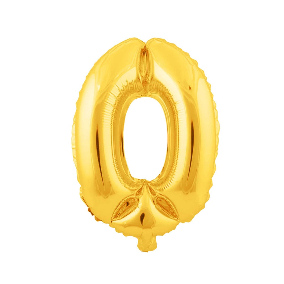 Mylar Balloon Number 0 - Gold 34"