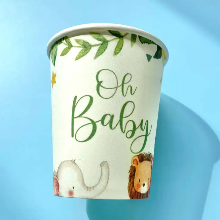 Oh Baby Safari Animal Paper Cups - (8 Pk)