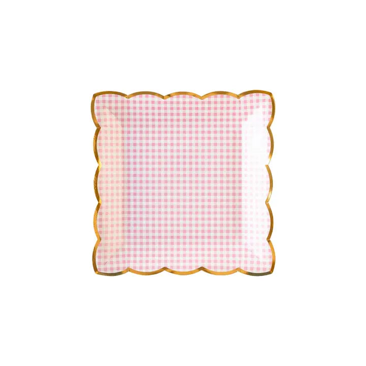 Pink Gingham Plate