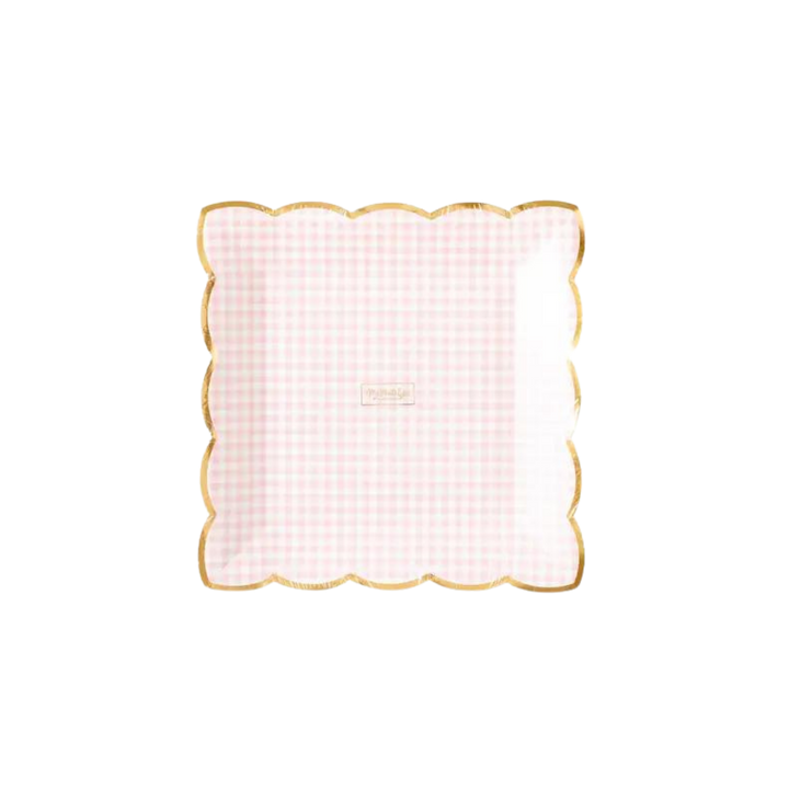 Pink Gingham Plate