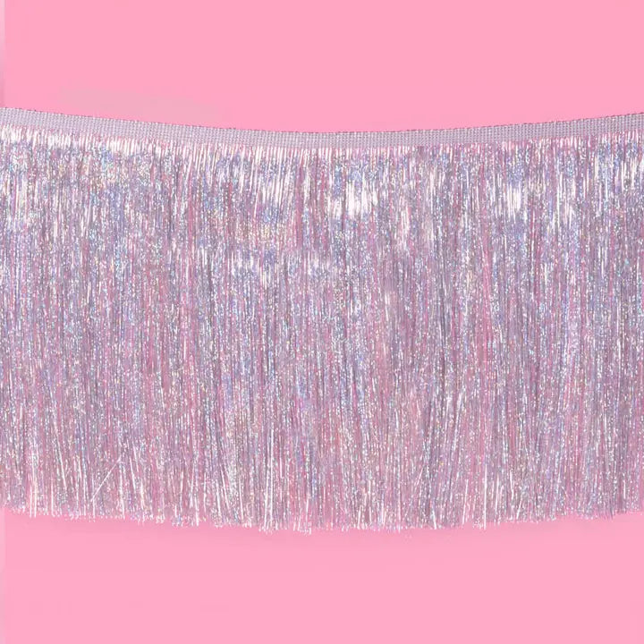 Party Iridescent Fringe Foil Banner, Birthday Decorations