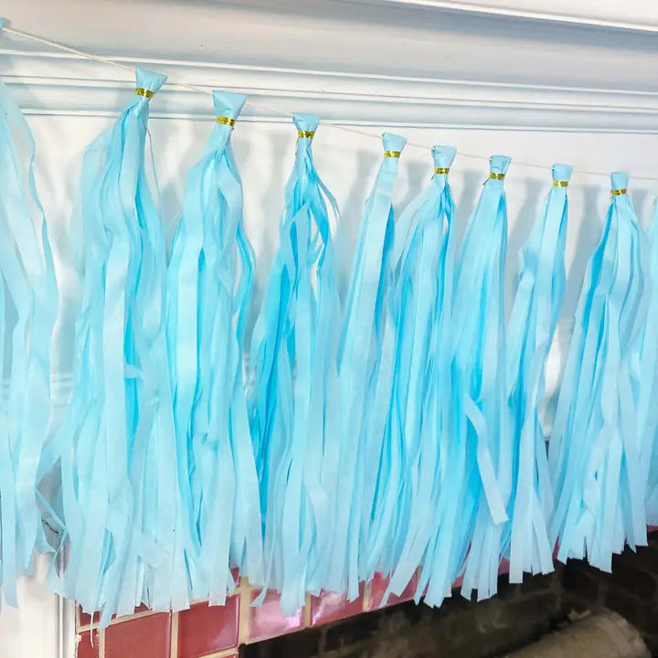 Pastel Blue Paper Tassel Tail - Tassel DIY Garland Kit