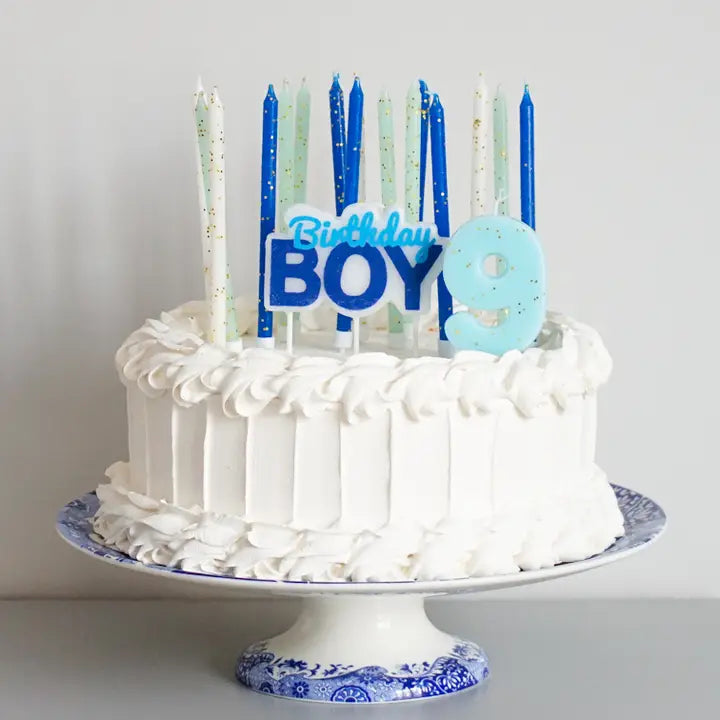 Birthday Boy Decal Candle