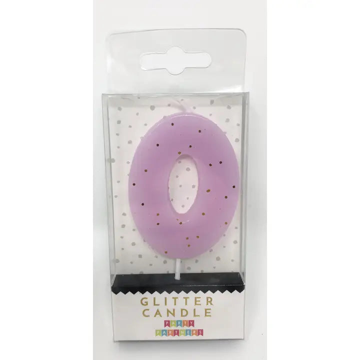 Pastel Glitter Number Candle 0-9