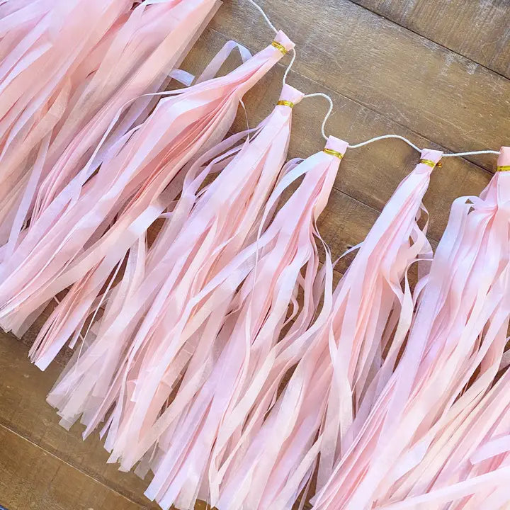 Pastel Pink Paper Tassel Tail - Tassel DIY Garland Kit