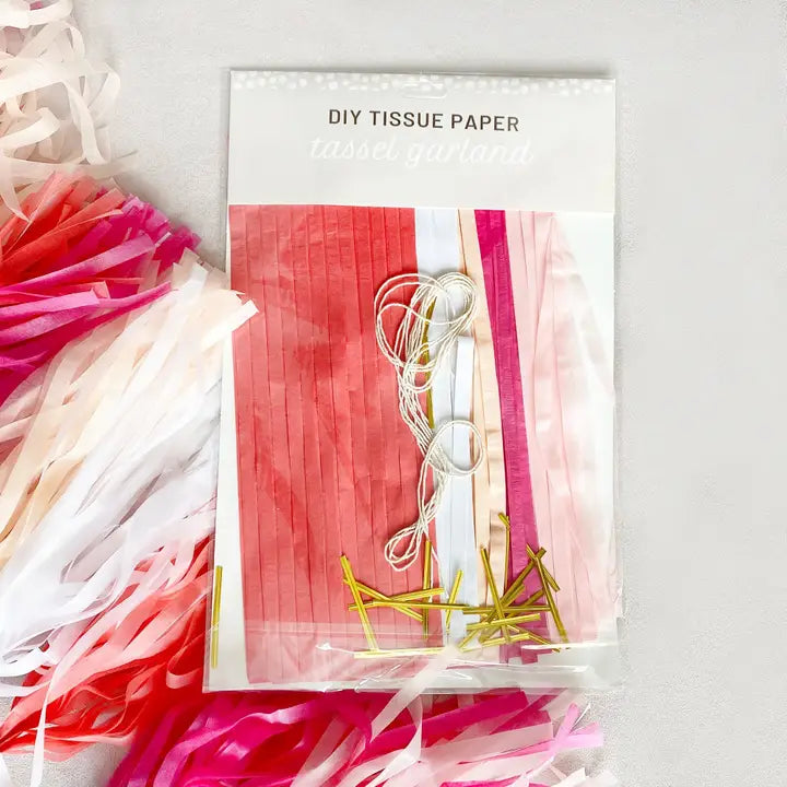 Pastel Pink Paper Tassel Tail - Tassel DIY Garland Kit