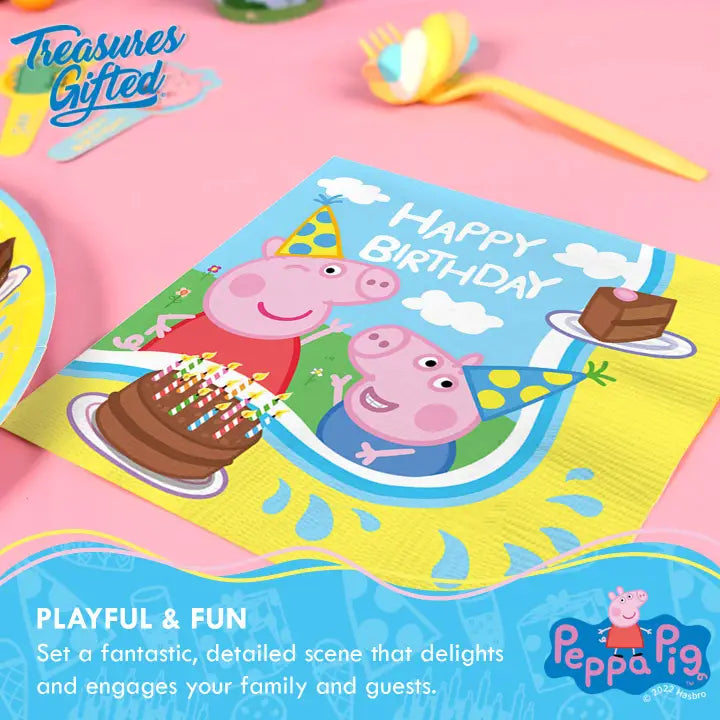 Blue and Yellow Peppa Pig "Happy Birthday" Dinner Napkins