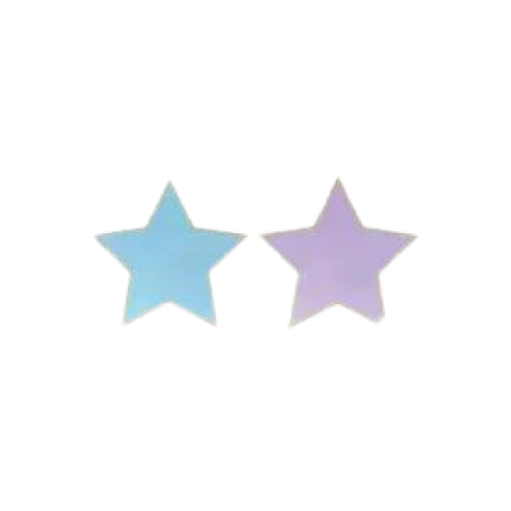 Pastel Blue and Purple Star Shaped Large Dinner Plates