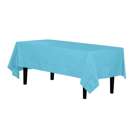 Premium Light Blue Disposable Plastic Tablecloth | 54x108In.