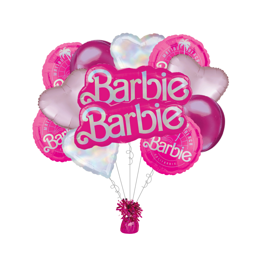 Premium Barbie Foil Balloon Bundle with Balloon Weight