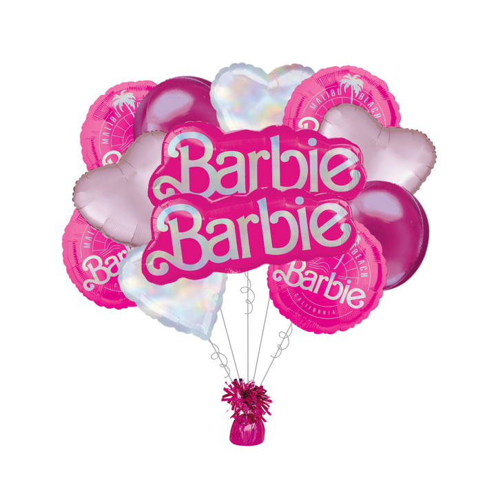 Premium Barbie Foil Balloon Bundle with Balloon Weight