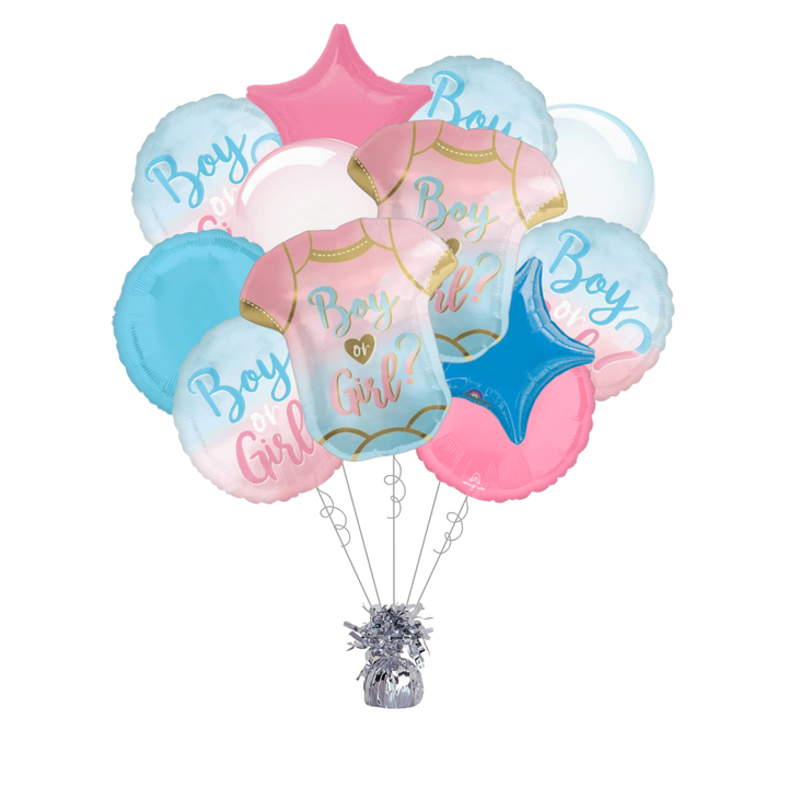 Premium The Big Reveal Foil Balloon Bundle with Balloon Weight