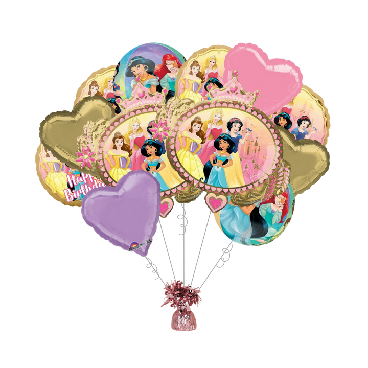 Premium Disney Princess Foil Balloon Bundle with Balloon Weight - Once Upon A Time