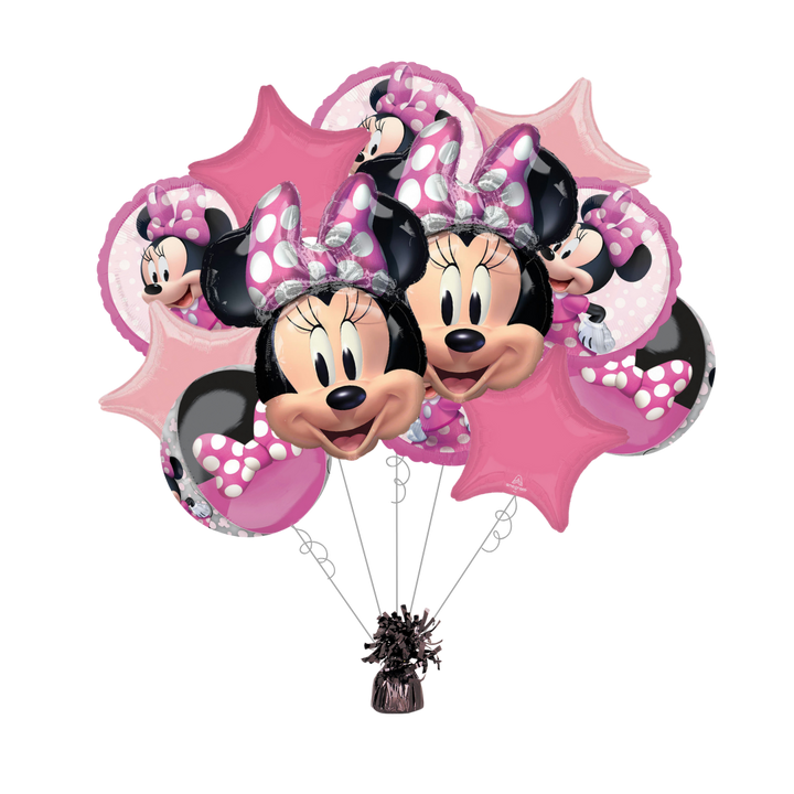 Premium Minnie Mouse Forever Foil Balloon Bundle with Balloon Weight