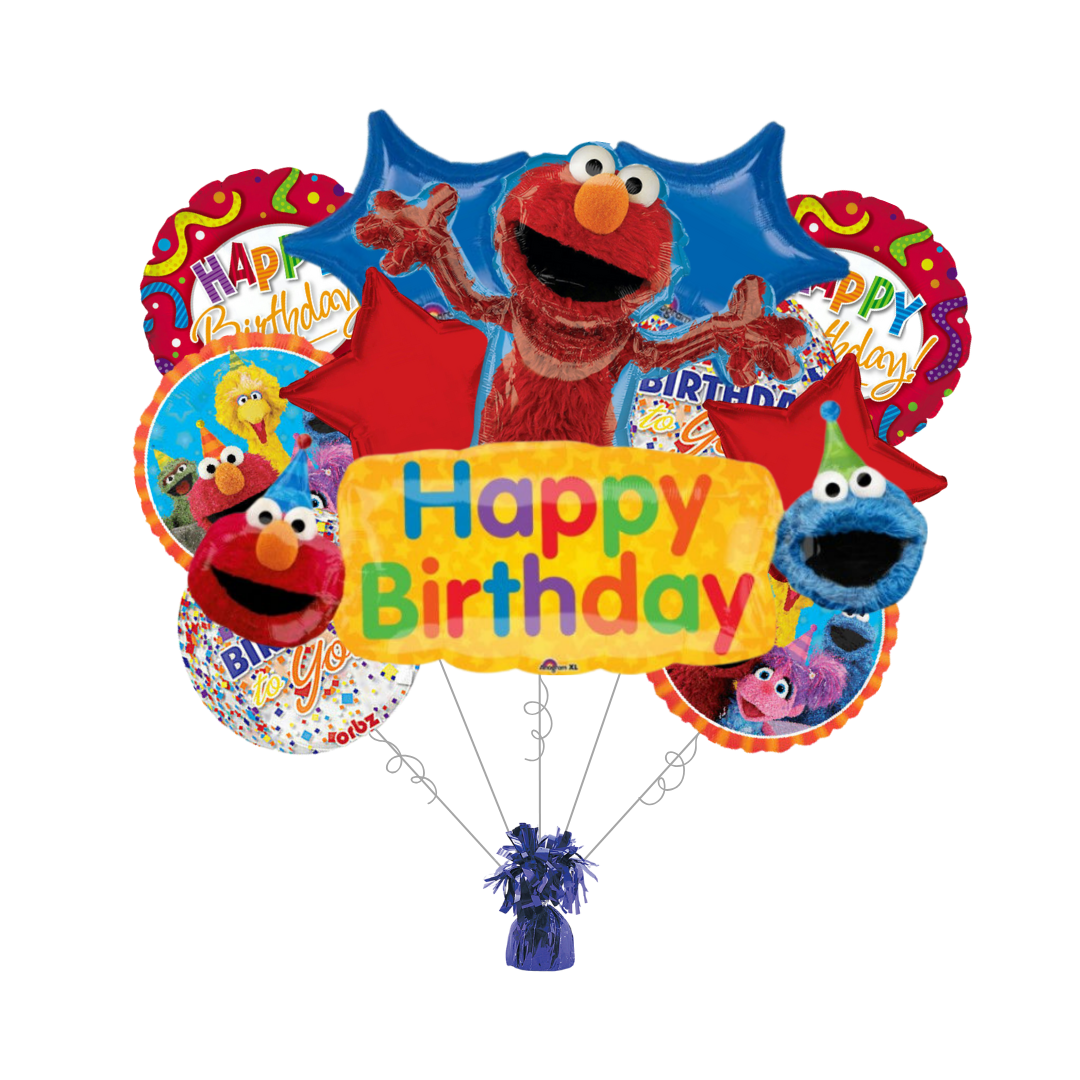 Premium Sesame Street 2 Birthday Foil Balloon Bundle with Balloon Weight