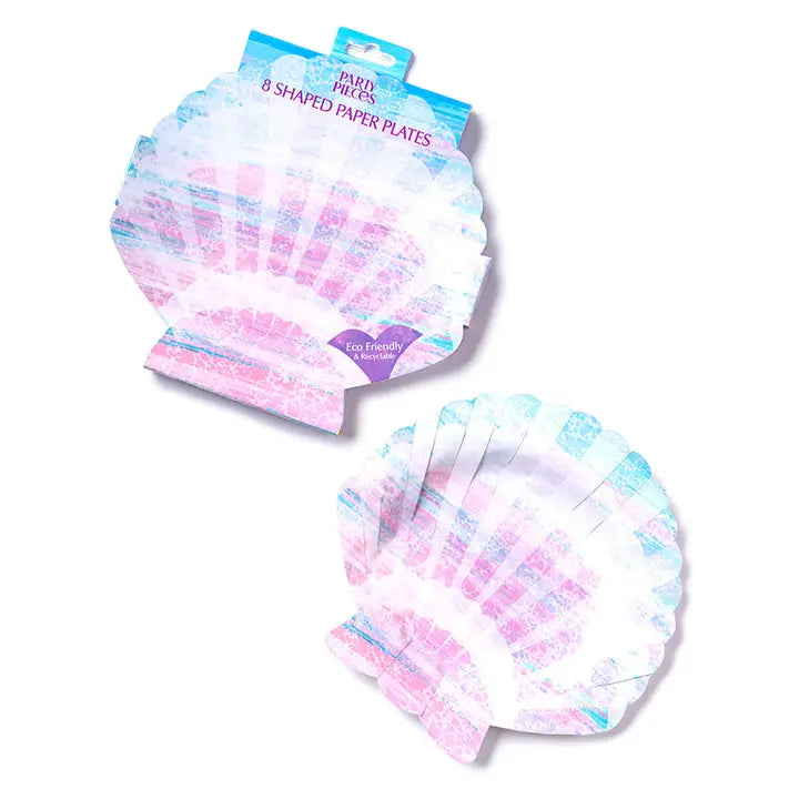 Queen of the Sea Shell Shaped Paper Plates (x8)