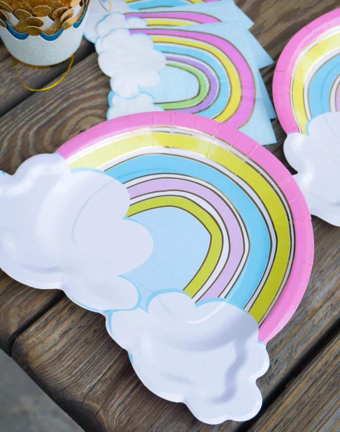 Pastel Rainbow Small Appetizer Dessert Plates