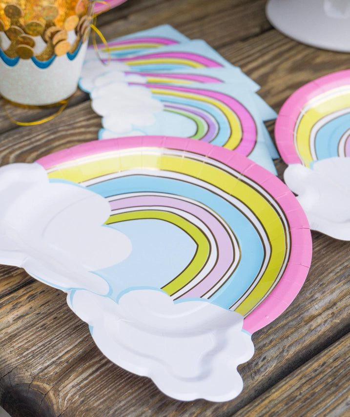 Pastel Rainbow Small Appetizer Dessert Plates