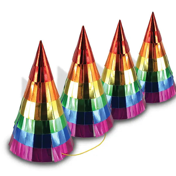 Rainbow Party Hats - (6pk)